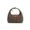 Bolso de Mano de Bloques de Color de Moda, Lonchera, Bolsa para Empanadillas, Bolso Cruzado para Mujer Compacto y Ligero para Hombro o Axila, Bolso Cruzado Longxiang con Textura Vintage