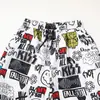 Pantalones Cortos Estampados Atractivos para Hombre Verano Seda de Hielo Frescos Casuales Pantalones de Cinco Puntos Juventud Rectos Pantalones de Playa