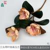 Tres cabezas con hojas pintura Magnolia mano Magnolia decoración sala de estar hogar flor falsa calle comercial ventana flor de seda