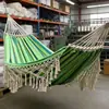 Hamaca con Borlas Columpio Exterior Anti-Vuelco Hamaca Tejida para el Hogar Camping al Aire Libre Dormitorio Doble Lona Hamaca
