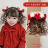 Horquilla para el pelo con lazo rojo para niña, accesorio para el pelo de Año Nuevo, estilo chino, de felpa, para el día de Año Nuevo