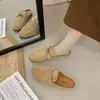 Pantuflas tipo mula de estilo británico para mujer, nueva colección otoño 2026, sandalias versátiles, cómodas, casuales y fáciles de usar de punta cerrada, pantuflas estilo Birkenstock