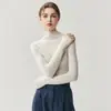 Suéter de lana de hilo de Yangtsé finamente hilado de cuello alto para mujer, ajuste slim, llegada nueva Otoño/Invierno 2026, suéter de manga larga ajustado, capa base