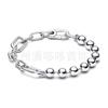 Pandora S925 Cobre Blanco Plateado Collar Nueva Yo Serie Pulsera de Eslabones con Cuentas Pulsera de Pareja de Moda