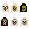 Delantal estampado de calavera de personalidad creativa de Halloween decoración de fiesta de calavera del Día de Muertos de México un lote