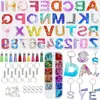 Número da letra Cristal epoxy pendente espelho silicone molde diy Resina epóxi chave pingente ferramenta terno
