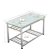 Fogata Plegable para Uso en Casa 1.2m Rectangular de Acero Inoxidable Mesa de Café Multifuncional para Sala de Estar, Mesa Calefactora de Fuego para Invierno