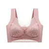 Sujetador de Espalda Bonita Sin Costuras de Encaje para Mujer, Push-Up, Sin Varillas, Copa Fija, Estilo Chaleco, Tallas Grandes, Sujetador Sin Costuras para Mujeres de Mediana Edad