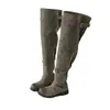 Botas de caña alta con punta redonda, nuevo estilo nicho vintage 2026, primavera y otoño, tacón grueso, botas con hebilla de cinturón, versión coreana de botas de caballero