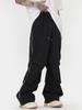 OREETA Ropa de Trabajo Americana Pantalones de Paracaidista Plisados Rectos Rosa Pantalones Casuales Holgados Marca de Moda Pierna Ancha Pantalones Casuales Hombre