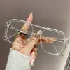 Nuevo marco negro retro para gafas de doble puente sin artefacto de maquillaje luz azul anti-luz espejo plano decorativo grande para cara pequeña