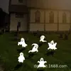 Placa de Jardim Fantasma Branco de Halloween com Estaca Decorações de Halloween para Quintal Gramado Jardim