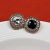 Botón de diamante de alta calidad vintage Botón cuadrado de metal Estilo Chanel Abrigo de tweed Abrigo con botones decorativos Suéter para mujer