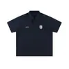 2025 Nueva Camisa Polo Pulóver de Color Puro Estilo Retro Americano para Hombre Peso Pesado 220g Camiseta de Manga Corta Holgada de Moda
