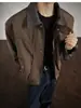 Chaqueta retro americana de retazos con solapas para hombre, otoño, corte limpio, abrigo de trabajo deconstruido elegante y holgado