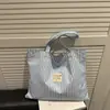 Bolso Bandolera de Rayas de Color Contrastante Estilo Fresco Gran Capacidad Bolso para Clase/Viaje al Trabajo Bolso Tote de Hombro de Alto Valor Bolso de Compras