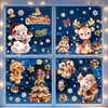 Nuevas pegatinas electrostáticas navideñas con adorables hombres de jengibre, árboles de Navidad y copos de nieve, adecuadas para escaparates en plataformas como Temu y Amazon.