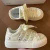 Zapatillas gruesas de color crema estilo coreano para mujer, nuevo modelo primavera-verano 2026, mocasines estudiantiles adelgazantes y versátiles