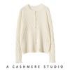 Suéter de Cachemir Ligero 100% Estilo Nuevo para Mujer, Cuello Redondo, Cárdigan de Punto Calado, Suéter de Color Claro, Capa Base, Top Elegante