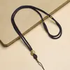 Corda de Pingente Ajustável com Contas Quadradas Cordão de Colar para Homens e Mulheres, Cordão de Colar com Pingente de Cabeça de Buda Dourado, Cordão de Pescoço para Joias de Corrente de Suéter