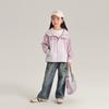 Pudding Haru 2024 Outono Estilo Infantil À Prova de Vento Color-block Jaqueta Zíper Punho Velcro Jaqueta para Meninas