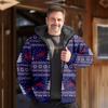 Nueva Chaqueta Acolchada de Algodón Punk de Invierno para Hombre 2024 Cárdigan Estampado Digital Moda Urbana Chaqueta Acolchada de Algodón con Capucha