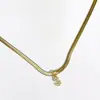 Collar Transfronterizo Estilo Europeo y Americano con Iniciales, Pedrería y Circonita Dorada, Collar con Letra de Nombre para Mujer Colgante