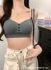 Botón Falso Sin Costuras Chica Atractiva Espalda Bonita Sujetador Sin Espalda Camisola Sujetador Push-Up Inalámbrico Top Tube Sexy Sujetador de Envoltura