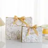 Fábrica en stock Explosivo Lujo Ligero Cinta Verde Regalo de Acompañamiento Bolso de Mano Caja de Dulces Almacenamiento Bolsa de Embalaje de Regalo Portátil