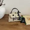 2026 Nova Bolsa Feminina de Verão Estilo Francês Retrô com Bolinhas Bolsa Kelly Bolsa Platina Bolsa de Ombro Único Transversal Bolsa de Mão Pequena Quadrada