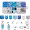 Caja de 10 Compartimentos con Juego de Cuentas de Vidrio para Semillas y Cuentas Acrílicas para Materiales de Cadena de Teléfono, Cuentas para Pulseras Hechas a Mano DIY, Cuentas Sueltas