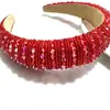 Diadema Estilo Europeo y Americano, Accesorio para el Cabello de Esponja con Cristales de Colores, Para Peinar el Flequillo, Borde Ancho, Joyería Tejida a Mano para Cabello Suelto