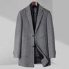 Casaco Masculino de Lã Cashmere com Forro Removível de Penugem de Ganso 90 Jindian Outono Inverno Casaco de Lã para Meia-Idade Casaco