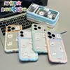 Funda de teléfono de muñeco de cachorro 3D adecuada para Apple 17 Pro Max, caricatura de lunares, 16/15, colores contrastantes, ventana grande, 14