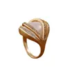Anillo Geométrico Elegante de Nuevo Estilo Transfronterizo, Anillo para Dedo Índice de Estilo Lujo Ligero de Nicho, Anillo Hueco de Perla de Gama Alta