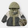 Jaqueta com Capuz Impermeável para Meninos, Novo Estilo Primavera e Outono Roupas Infantis, Blusa Casual para Crianças Pequenas, Moda de Outono