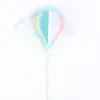 Paquete de 10 bolas de pelo para decorar tartas de cumpleaños, nubes, luna roja enchufable, nubes blancas, adornos de arcoíris para tartas, banderas.