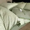 Conjunto de cama simples de algodão puro escovado de quatro peças com toque de alta qualidade, capa de edredom espessa 100% algodão, lençol, conjunto de três peças com lençol com elástico
