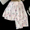 Pijama de cárdigan para niña Primavera y Otoño Algodón Nube Conjunto de manga larga para niños Niña Tallas mediana y grande Estilo otoño Ropa de casa Se puede usar al aire libre