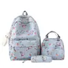 Mochila de dibujos animados para estudiantes, estilo coreano versátil, mochila de campus para estudiantes de primaria, ligera de nailon, mochila escolar de tres piezas