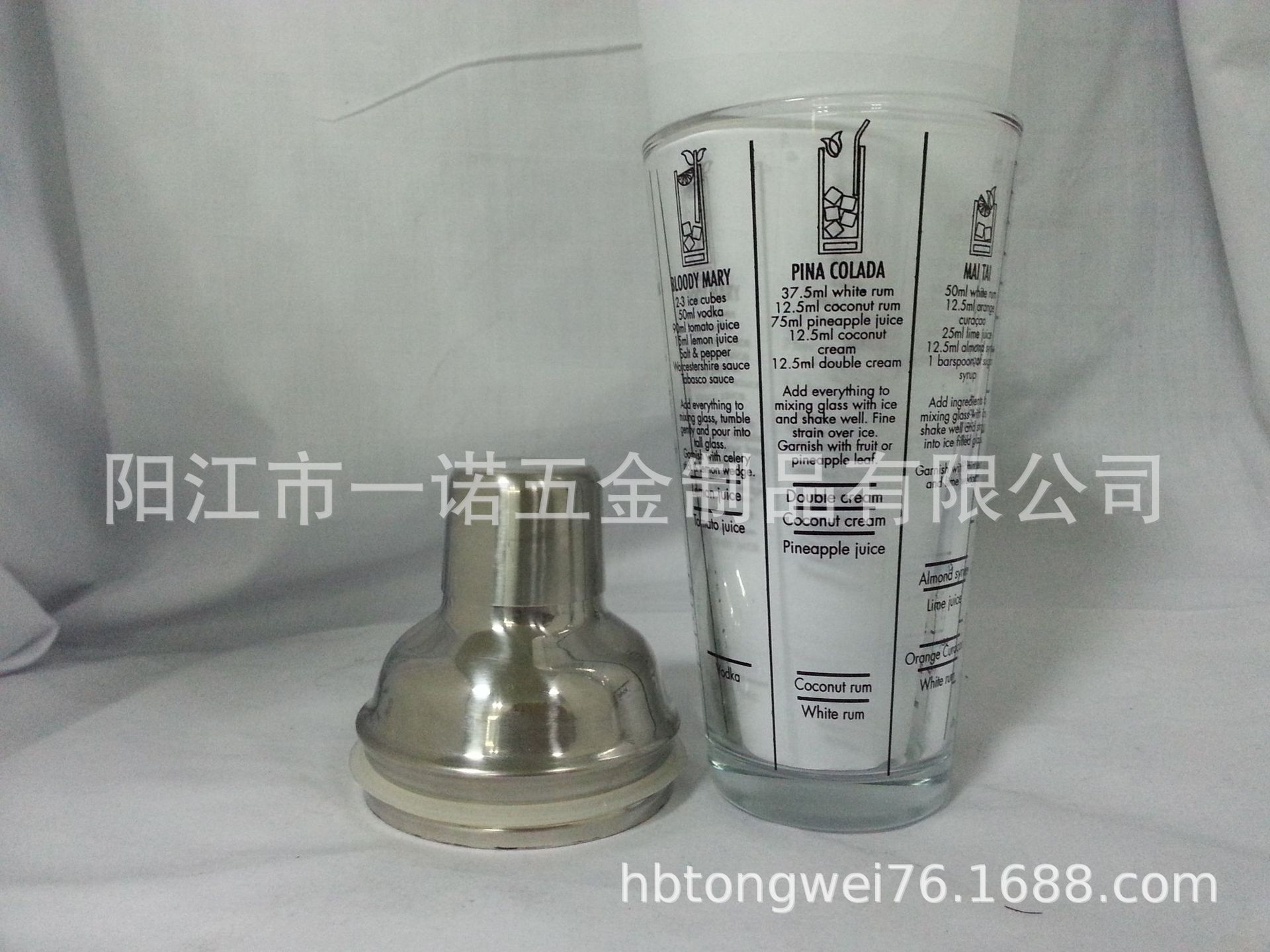 开调酒器蔡叶娟永康市欧亚达调酒器玻璃杯上的logo是做丝印的