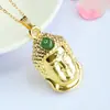 Colgante de Buda de Jade Grado A Natural Cabeza de Guanyin Agua Azul Collar Transmisión en Vivo Templo Venta al por Mayor S5062507