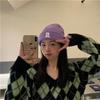 Sombrero de Lana de Invierno Japonés para Estudiante Blanco Sombrero Tejido Protección para las Orejas Gorro a Prueba de Viento Otoño e Invierno Cara Pequeña Sombrero de Luna