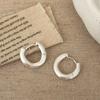 Aretes Transfronterizos Retro Elegantes de Lujo Ligero de Alta Gama Simples de Moda Plateados Cepillados Diseño Nicho Aretes Versátiles