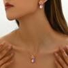 Collar y pendientes de flor Mori de estilo coreano sencillo con incrustaciones de circonita de alta calidad, colgante de gota de agua, cadena para clavícula.