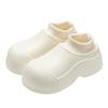 Pantuflas de algodón EVA para mujer, invierno, impermeables, suela gruesa, elevadoras, con felpa, para dormitorio estudiantil, bonitas, cálidas, zapatos de algodón