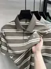 Camiseta de Manga Corta a Rayas con Cuello para Hombre, Estilo Nuevo Verano 2026, Moda, Bordado de Caballo, Polo Transpirable Casual para Hombre