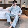 Pijama Cardigan para Hombre Primavera y Otoño Imitación Algodón Manga Larga 2026 Estilo Nuevo Talla Grande Holgado Conjunto de Ropa para el Hogar para Todas las Estaciones