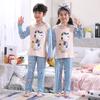 Conjunto de roupa interior infantil Pijamas Roupas de outono Calças de outono Roupas para casa de meninos e meninas Terno de primavera e outono Pijama de desenho animado para crianças pequenas, médias e grandes