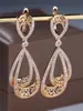 Brincos Elegantes Exagerados Multicamadas de Gota d'Água Grande Redondos com Padrão de Diamante Branco para Mulheres, Versátil e Versátil, Moda Europeia e Americana do Aliexpress